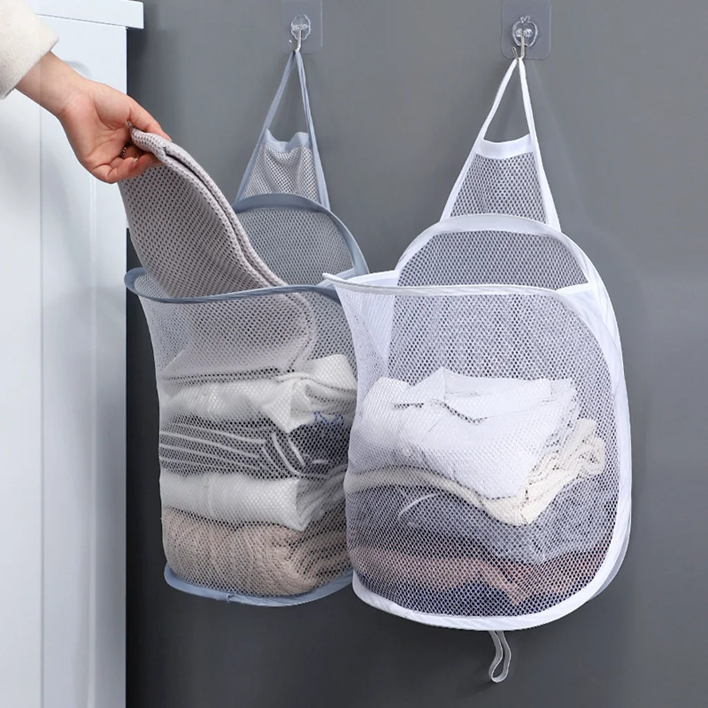 Foldable Dirty Clothes Basket Laundry Basket Storage Clothing Organizer Household Wall Hanging Basket Bathroom Clothes Storage