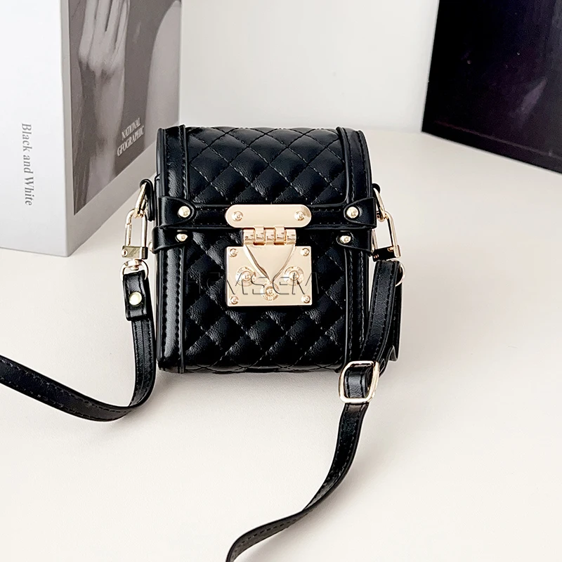 

Adjustable Strap Embroidered Lambskin Leather Lipstick Makeup Mini Tote Bag Zero Wallet For Samsung Huawei OPPO Vivo Flip phones