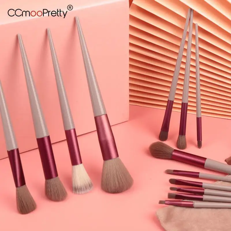 

Набор кистей для макияжа CCmooPretty, 13 шт., мягкие пушистые красочные нейлоновые волосы, косметические ресницы, основная пудра, косметические ин...