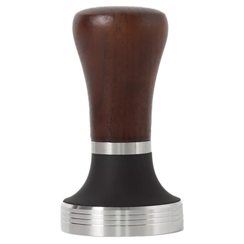 

51Mm Walnut Tamper Coffee Powder Hammer Powder Press Stainless Steel Powder Hammer Bar Espresso Machine Handle Filler