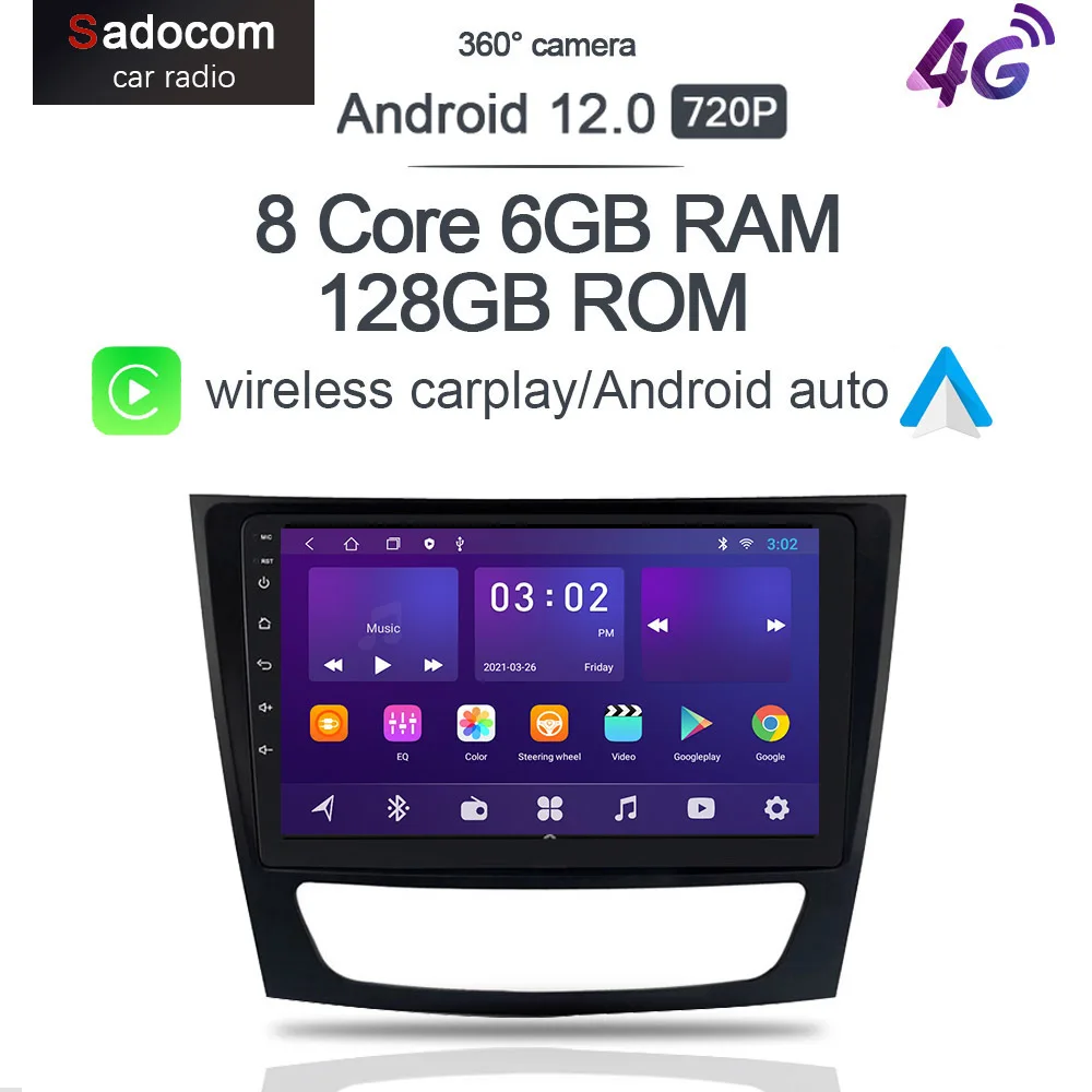720P 360 камера 6G + 128G Carplay DSP Android 11 0 автомобильный dvd-плеер GPS WIFI стерео RDS радио для Benz