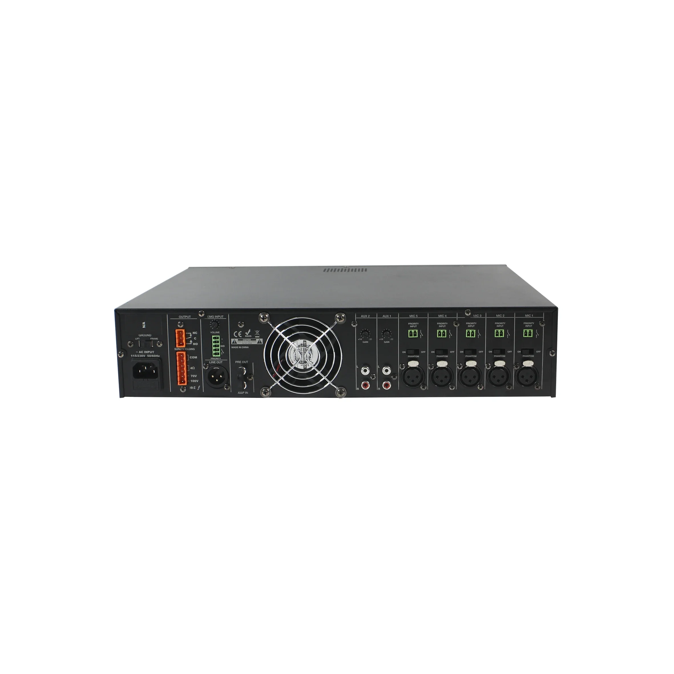 Высокогибкий усилитель мощности 120 Вт Amplificateur De Puissance с 5 микрофонами и 2 входами AUX