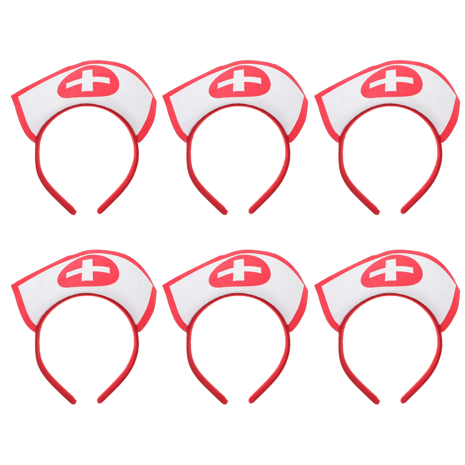 

6pcs Nurse Costume Headband Nurse Hat Hair with Props for