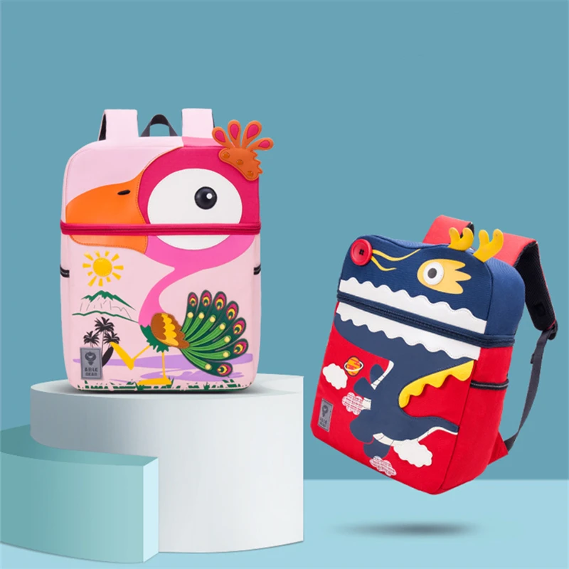MRLD Children's Cartoon Animal Fashion Backpack Kids Cute Unicorn Schoolbag 3-5Years Student Bags Baby Boys Girls Light Backpack