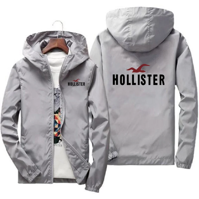 HOLLISTER-Jaqueta Bomber Masculina Casaco Tide Color Grupo Casual Impermeável Protetor Solar Esportivo Primavera S-7XL