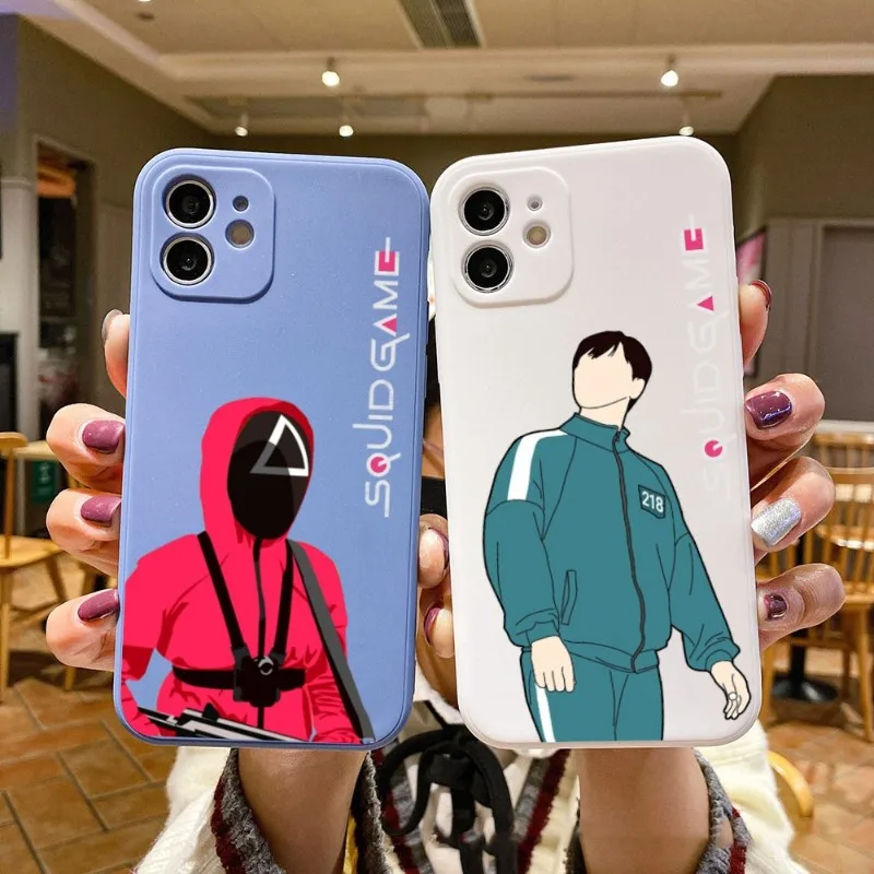 

Hot Korean TV Phone Case For IPhone 14 11 12 13 Pro Max X XR XSMax 6 6S 7 8 Plus SE 2022 Soft Square Color Phone Cover