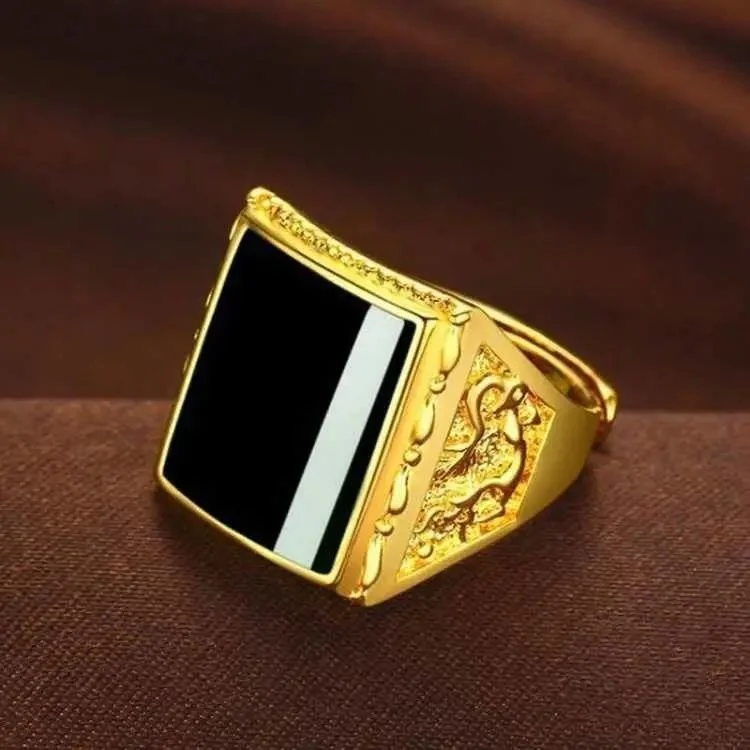 

Clearance Copy 100% Real Gold 24k 999 ring for men's style is and will a long time. It's the same as Dad's opening Pure 18K Gold