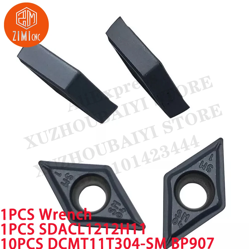 1PC SDACL 1212H11 12 мм ЧПУ Держатель внешнего токарного инструмента + 10PC DCMT11T304-SM