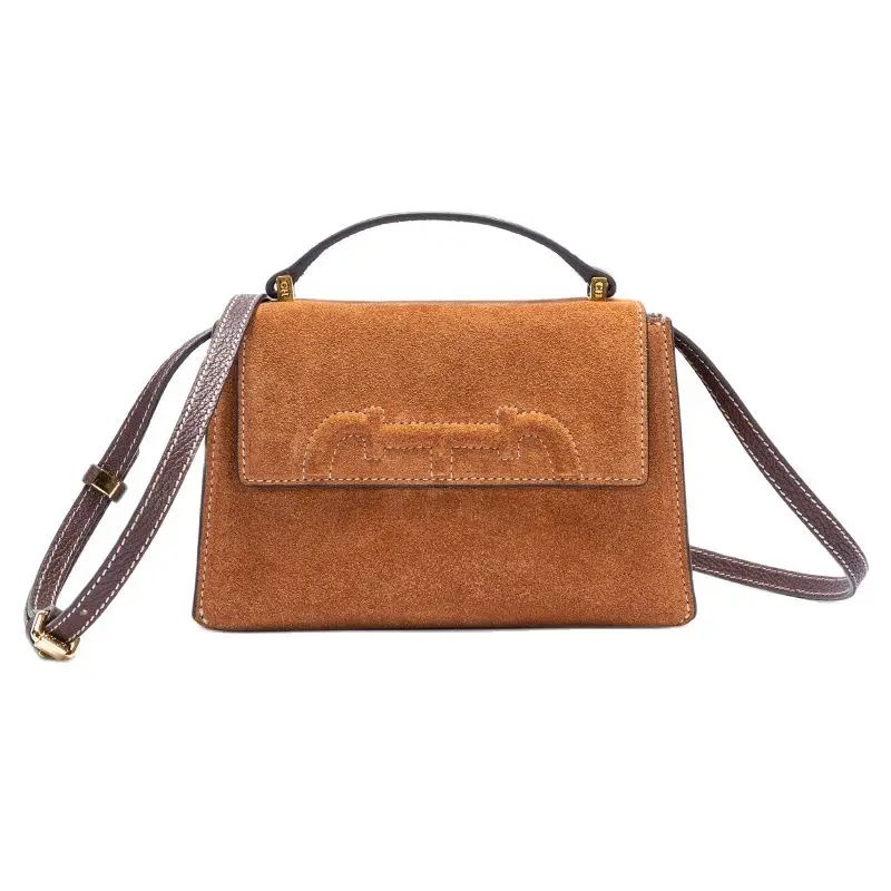 

Женская сумка через плечо, дизайнерская Замшевая сумка через плечо, модная классическая элегантная сумка-мессенджер в стиле ретро на цепочке, 2023