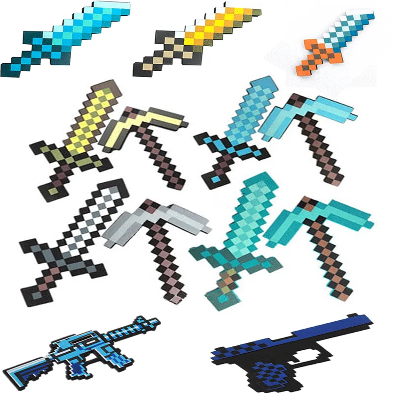

2021 MinecraftING Toys 60cm Design Blue Diamond Sword Soft Game EVA Foam Toy Sword Boys Lovely Toys for Children Birthday Gift