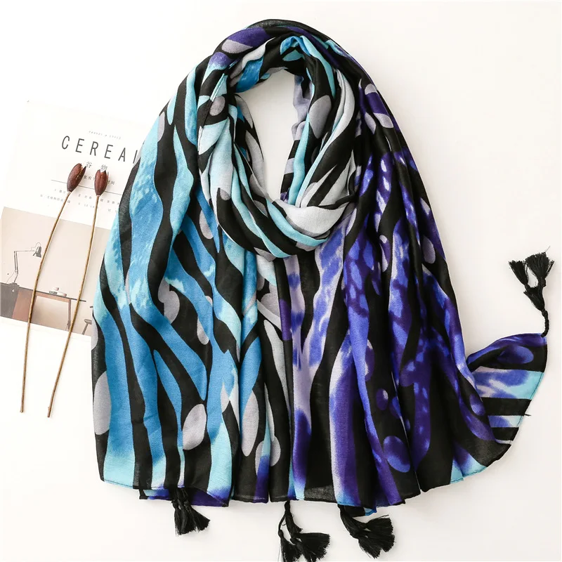 

Fashion Tiffany Blue 2022 Winter Women's Scarf Hijabs Tassels Long Lady Shawls Fringed Sunscreen Bandana Scarves Wraps 180*90 cm