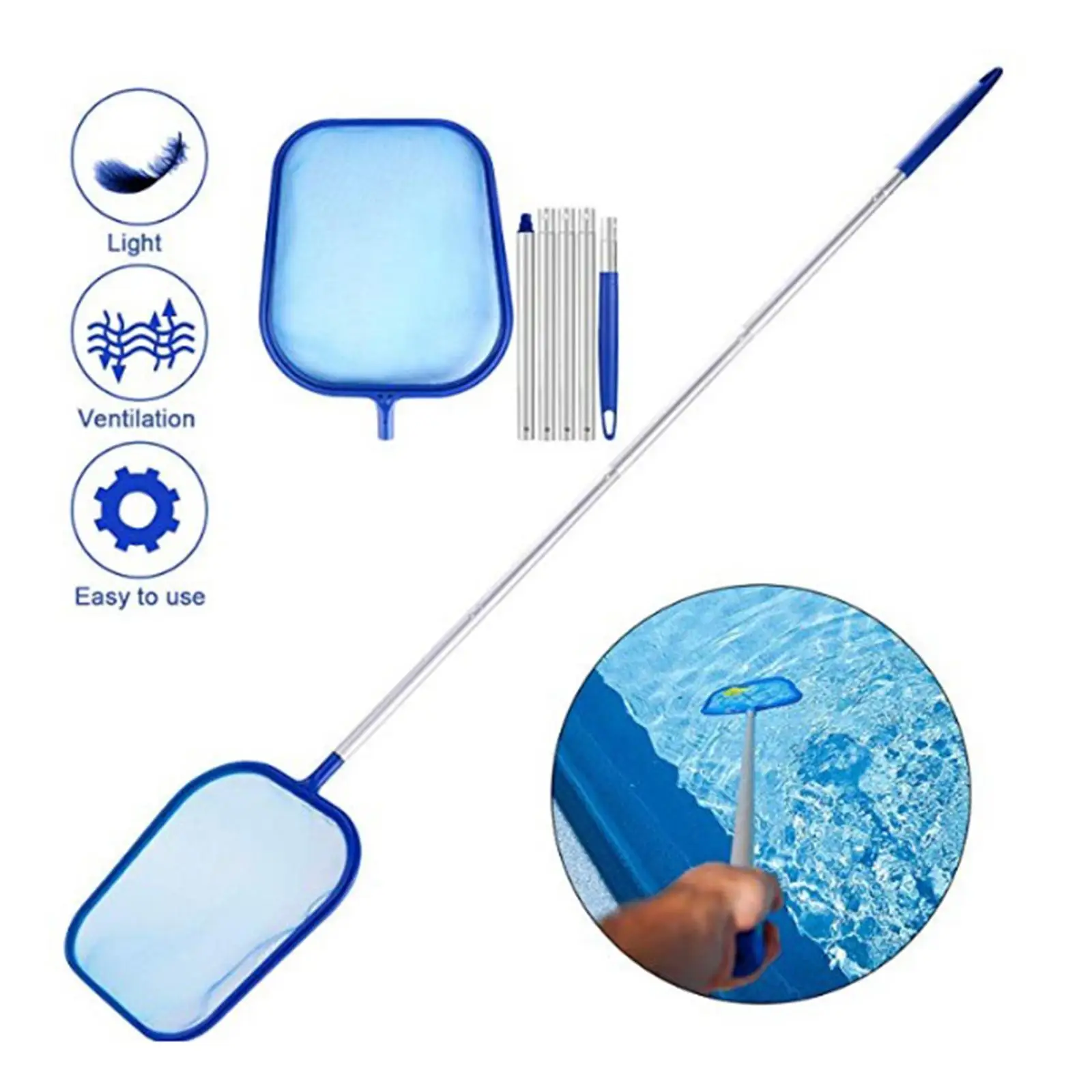 

Swimming Pool Cleaning Set Skimmer Net Cleaning Brush Clean Tool for Spas