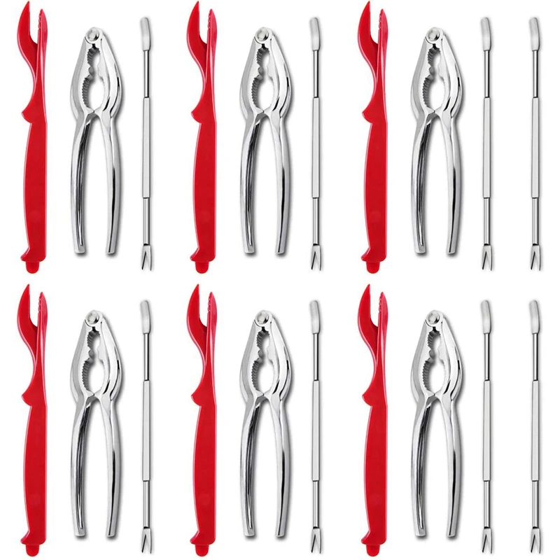 

20 Pcs Seafood Tools Set Including 8 Forks, 6 Crab Clamp And 6 Seafood Needle Set