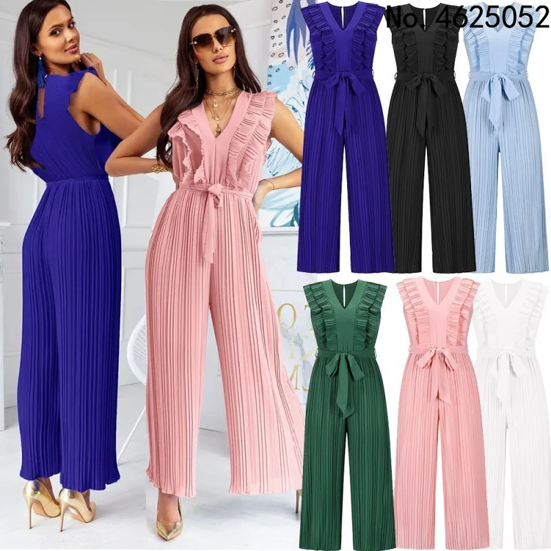 

Комбинезон для женщин в африканском стиле, весна-лето 2022, однотонный сексуальный комбинезон без рукавов, офисный женский новый стиль, брюки ...