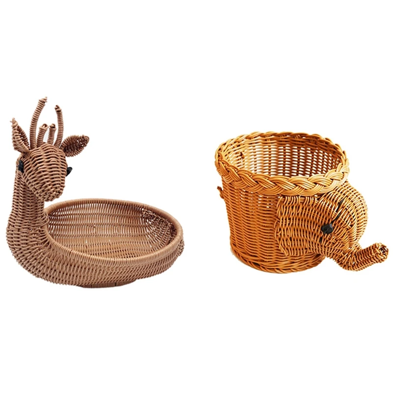 

Плетеная корзина для фруктов из ротанга, 2 шт.