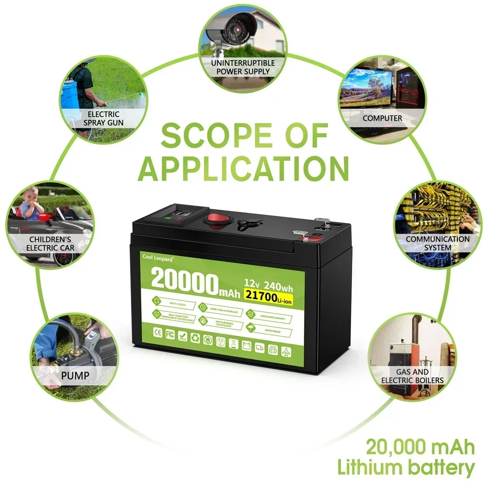 Новый литий-железо-фосфатный аккумулятор 12 В 21700 20 Ач 35 50 со встроенным BMS