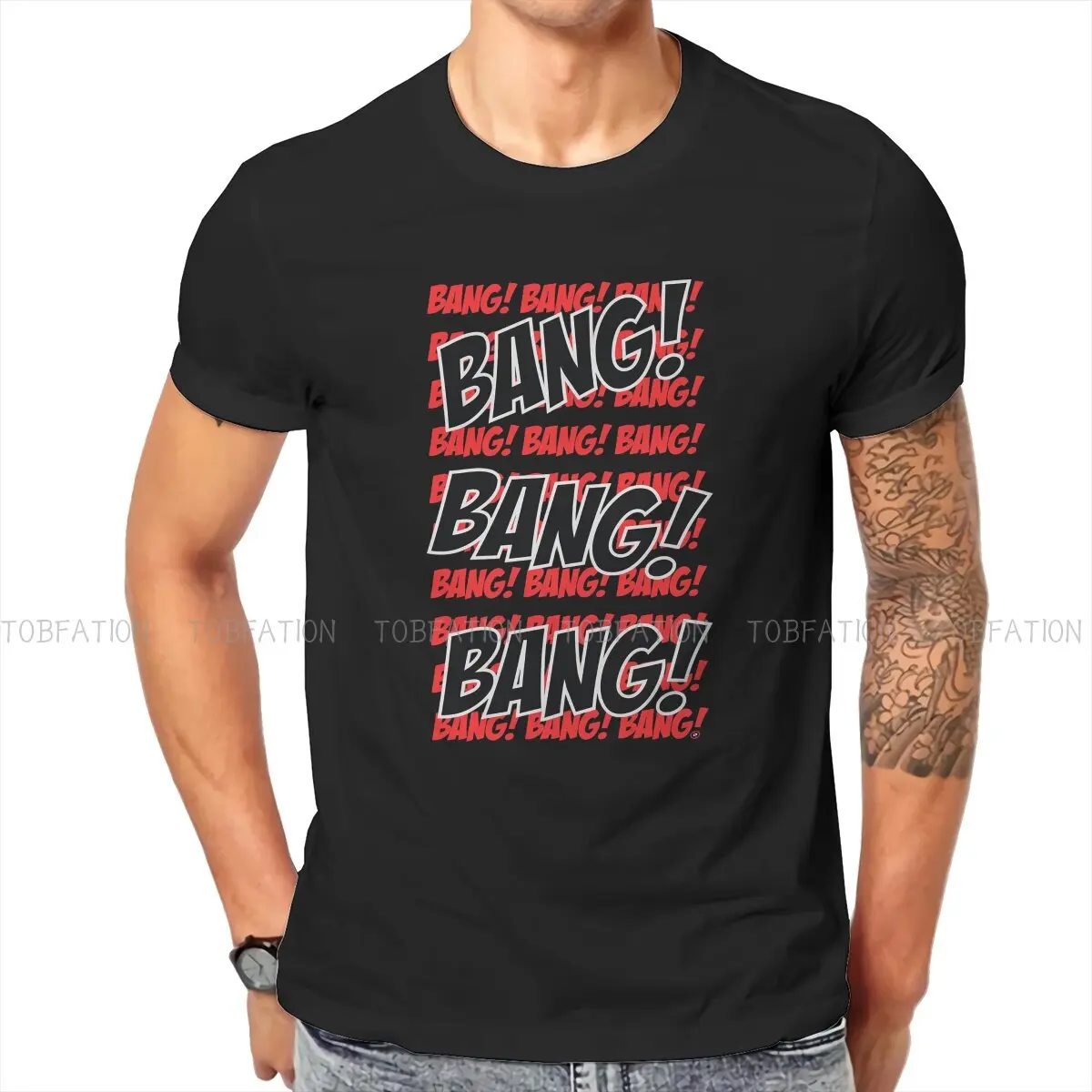 

Disney Deadpool Film Creative TShirt for Men Bang Bang Bang! Essential Round Collar Basic T Shirt Birthday Gifts Tops