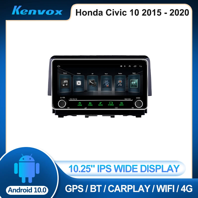 

Автомагнитола 2 din, 10,25 дюйма, IPS, Android, для Honda Civic 10 2015 - 2020