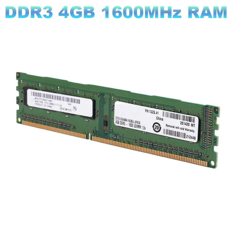 

Оперативная память DDR3 4 Гб, 1600 МГц, PC3 12800 1,5 в, память для настольного ПК, 240Pins, система, высокая совместимость с