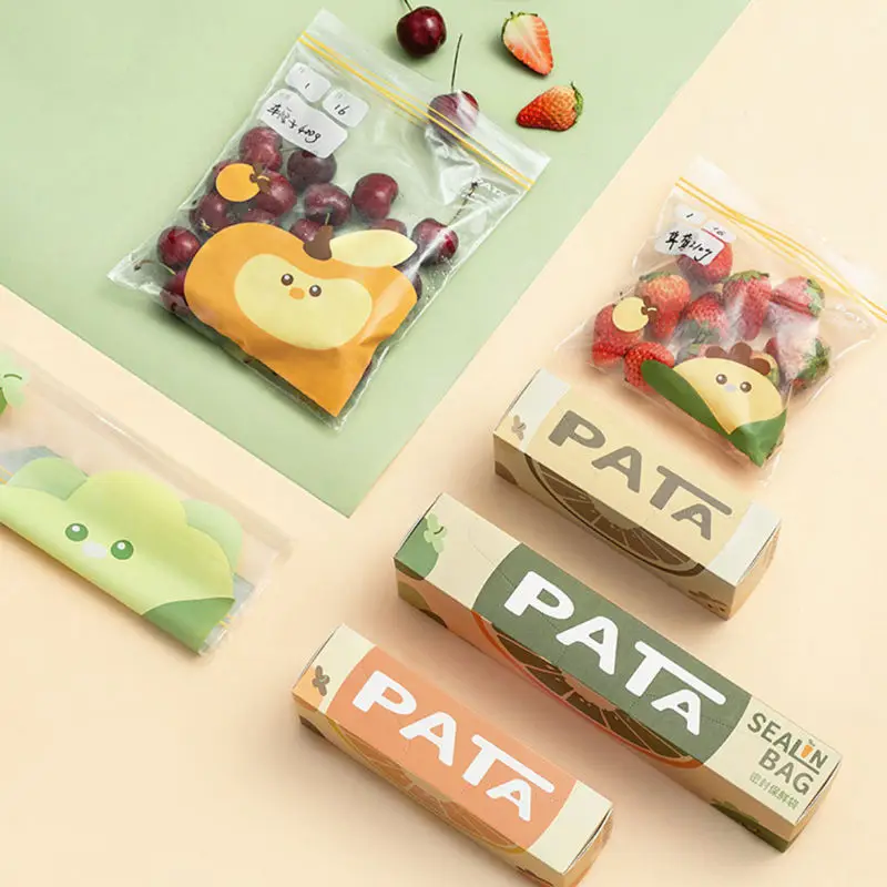 

15/20/30pcs Food Bags Fresh Keeping Bag For Vegetable Fruit Pull Out Design with Zipper for Refrigerator Food Storage Containers