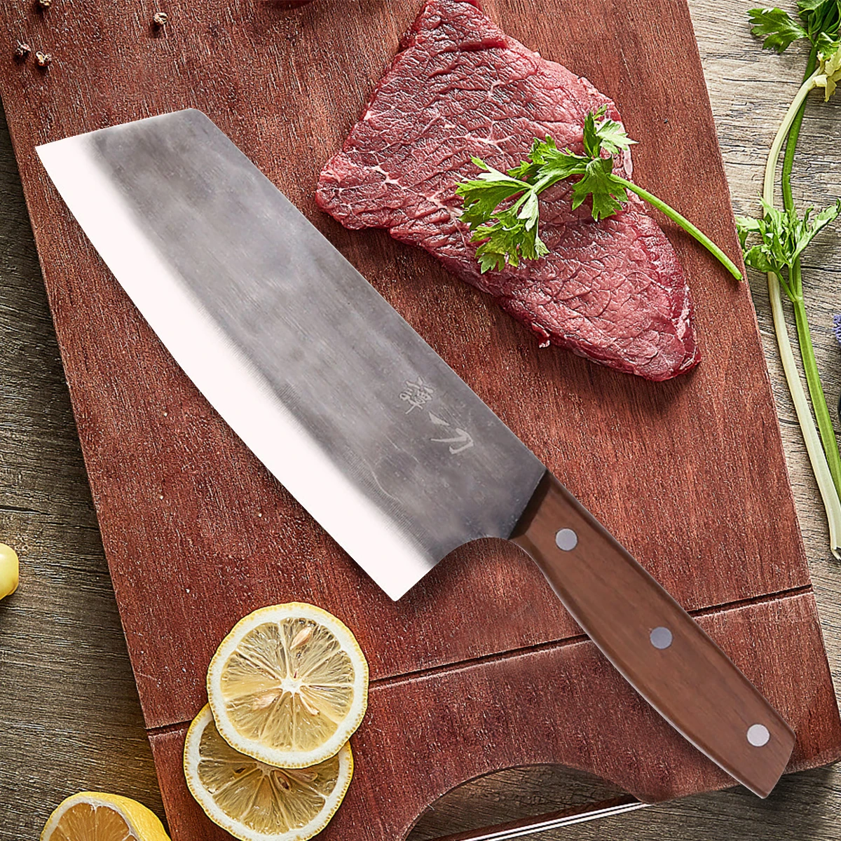 Нож кухонный из нержавеющей стали 8 дюймов для нарезки и разделки продуктов.