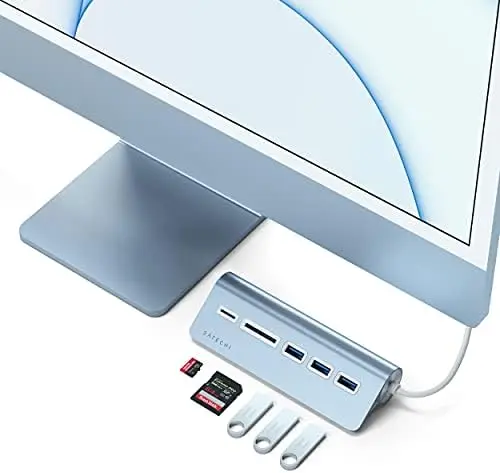 

NEW USB-C Combo Hub para Escritório - Portas de dados USB-A 3.0 e leitores de cartão Micro/SD - Para M2/ M1 MacBook Pro/Air M