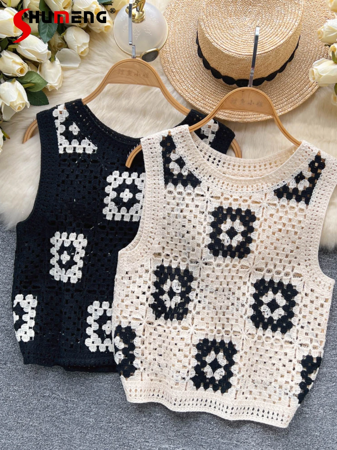 

Женская Трикотажная майка без рукавов, контрастная Трикотажная майка контрастных цветов в стиле ретро, лето 2022