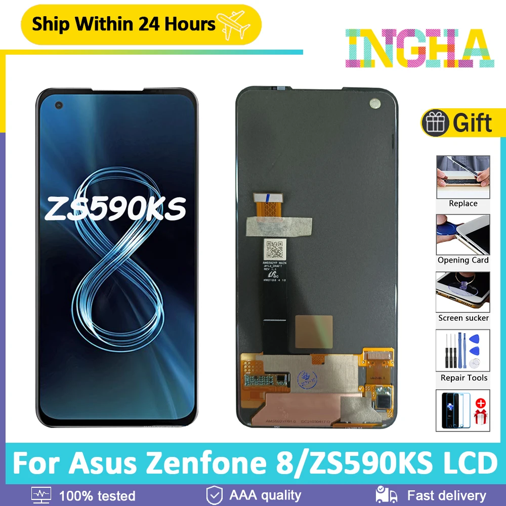 5 9 ''оригинальный для ASUS Zenfone 8 LCD ZS590KS ZS590KS-2A007EU I006D дисплей сенсорный экран
