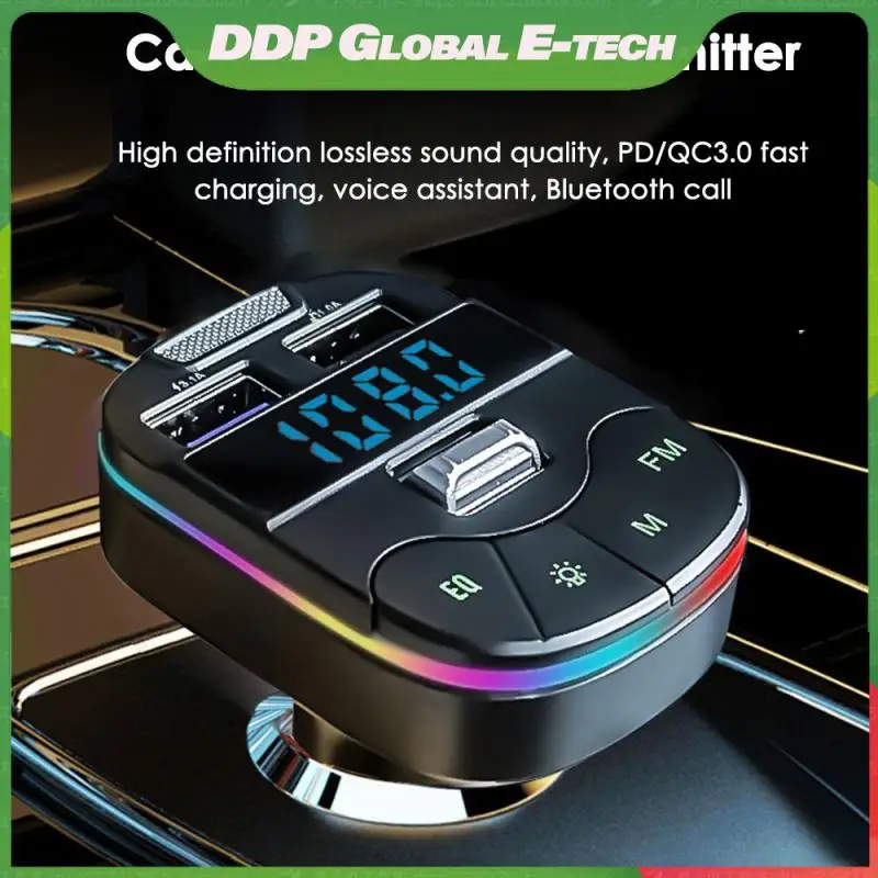 

Seven Color Light Breathing Mode Car Fm Transmitter High Definition Lossless Sound Quality. Mobile Phone Fast Charger Charger