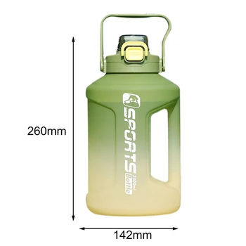 2400ML Large Capacity Water Bottle Gradient Color Time Marker with Handle Strap Wide Mouth Opening Outdoor Sport Fitness Gym Cup 6