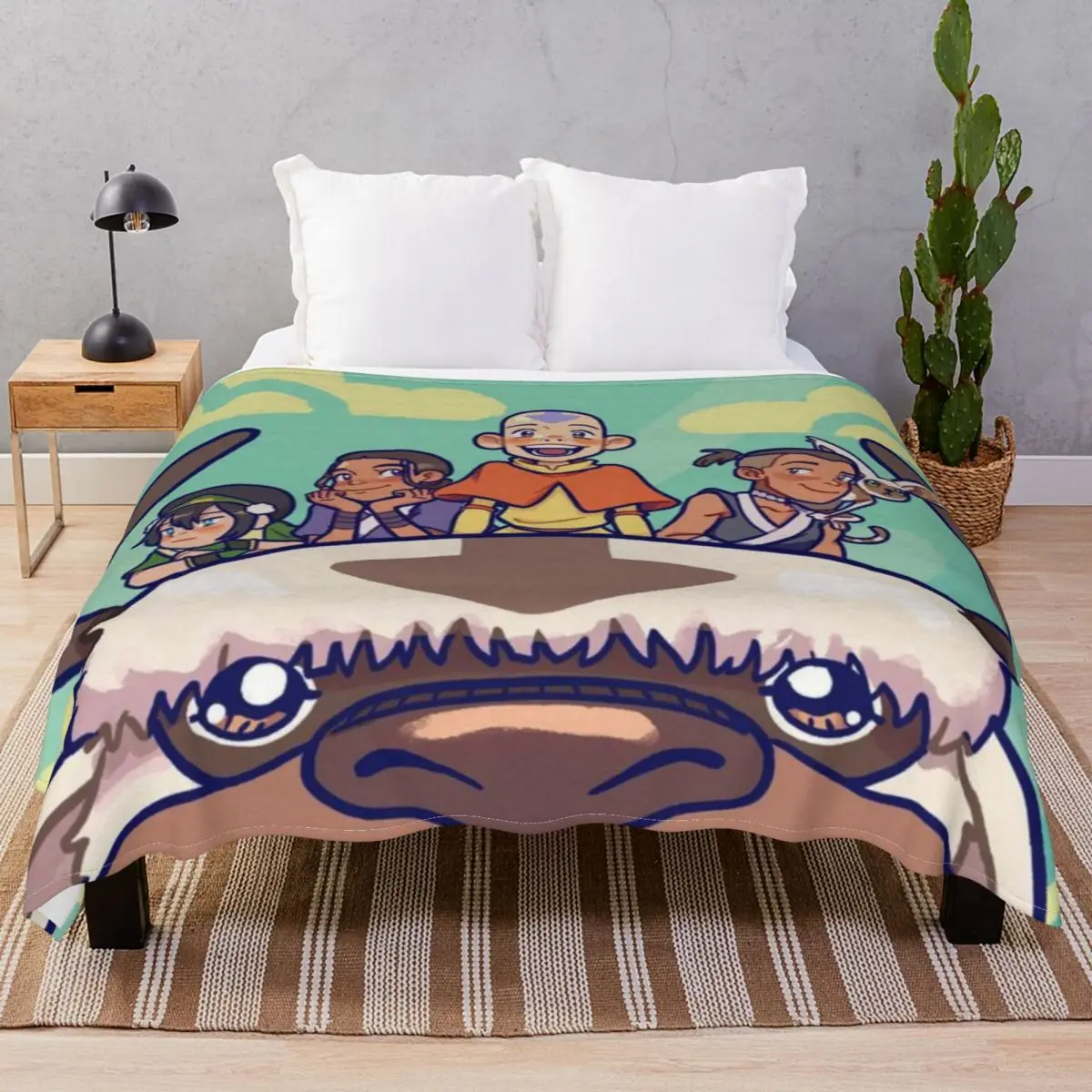 Avatar And Appa Blanket Coral Fleece Summer Multifunction Throw Blankets for Bed Sofa Camp Office