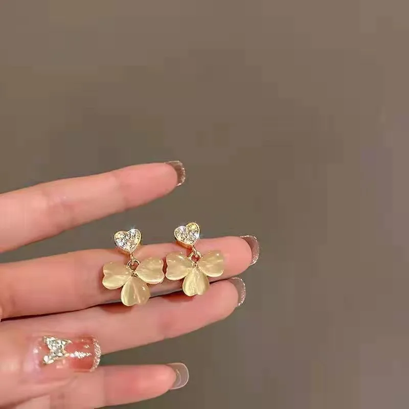 

Bijoux Flower Dangle Earring Korean Zircon Shiny Earrings for Women 2022 Brincos Female Fashion Jewelry