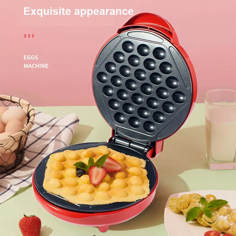Hong Kong Electric Egg Bubble Waffle Maker Aberdeen Omelet Machine Oven Eggettes Puff Bread Cake Iron Eggs Roll Cone Baking Pan