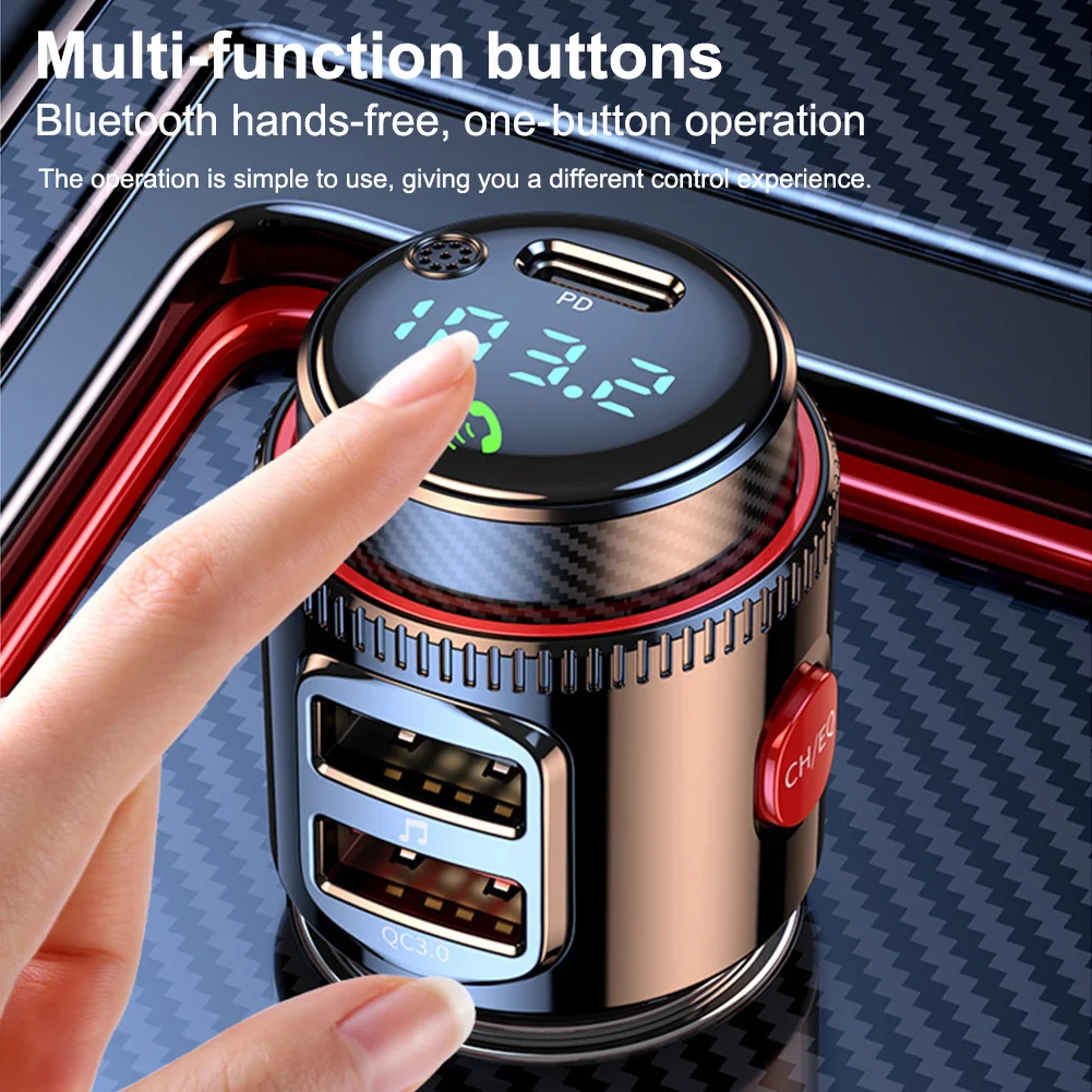 Автомобильный Bluetooth-адаптер двойная быстрая зарядка USB C & QC3.0 поддерживает Hands-Free