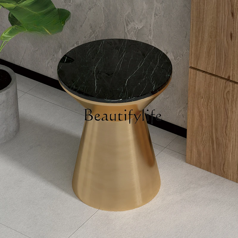 Итальянский минималистичный мраморный угловой стол диван боковой шкаф