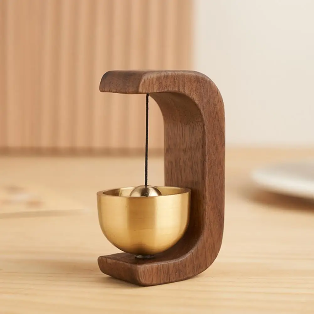 

Bell Ringing Burr Free Solid Wood Frame Knocking Door Reminder Ring Magnetic Doorbell Brown/Khaki Door Ring Home Decor