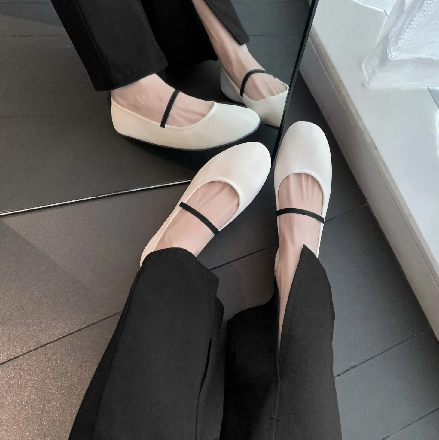 

Size35-43 Women Glove Shoes Flat Bottom Loafers Monk Strap Ballet Flats
