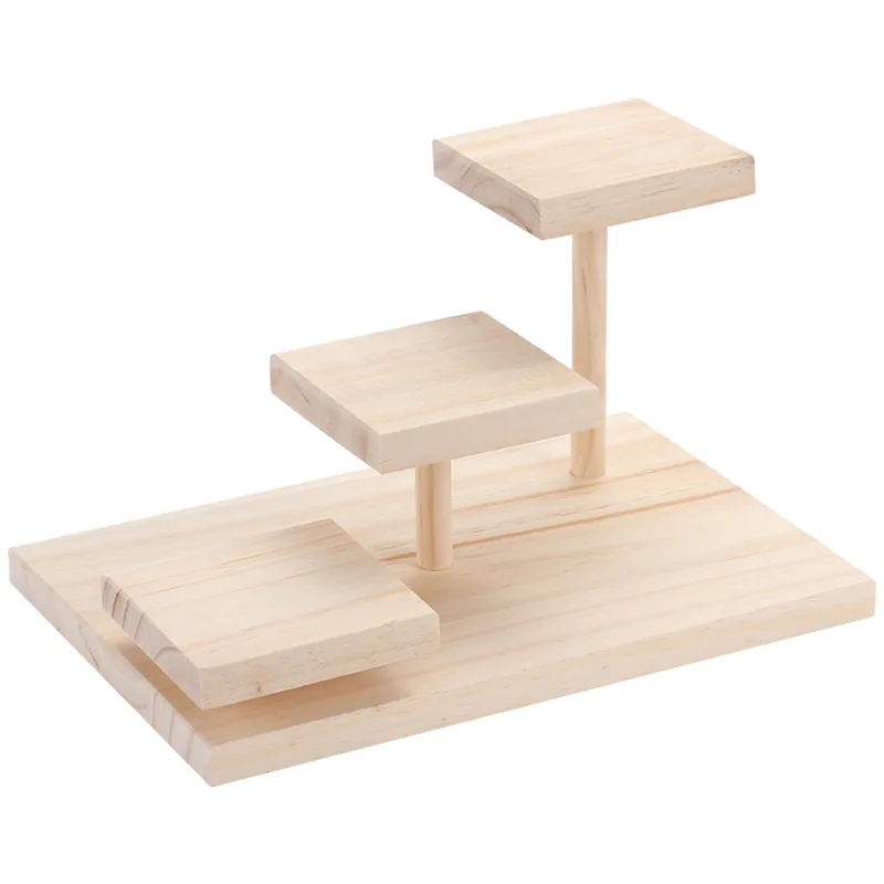 

3-Layers of Solid Wood Eyeglasses Display Shelf Sunglasses Rack Jewelry Rack Optician Display Props Home Placement Shelf