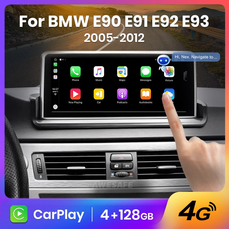 AWESAFE AI голосовой беспроводной CarPlay автомобильный радиоприемник мультимедиа для
