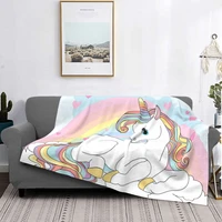 unicorn art culture blanket flannel spring autumn cartoon warm throws for winter bedding
