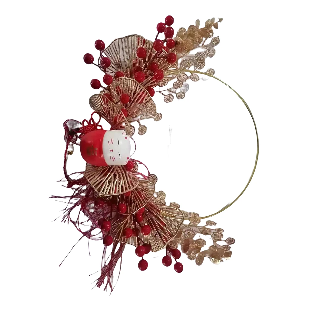 

Chinese New Year Wreath Garland Battery Powered Hanging Decoration