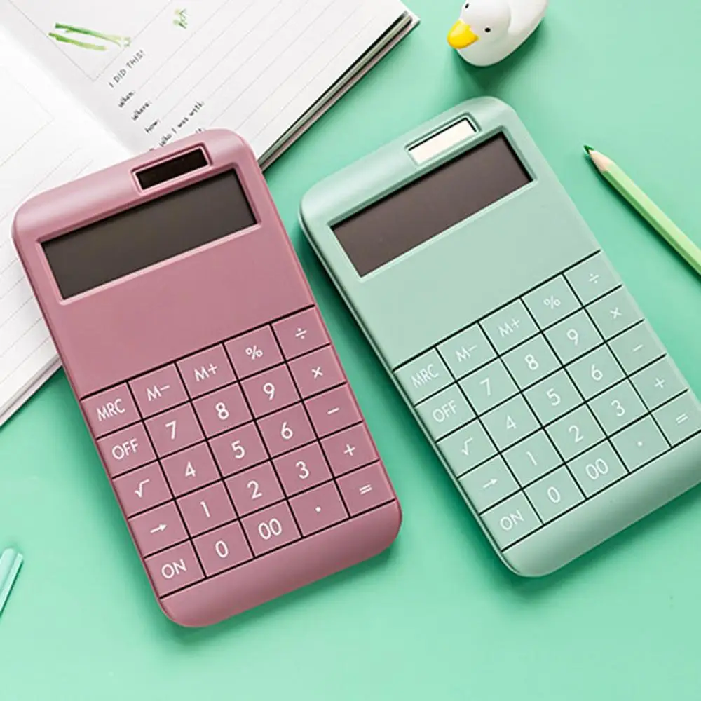 

Calculator Solar Powered Digit Calculator Solid Color Student Gift School Office Supply 12 Digit Calculator