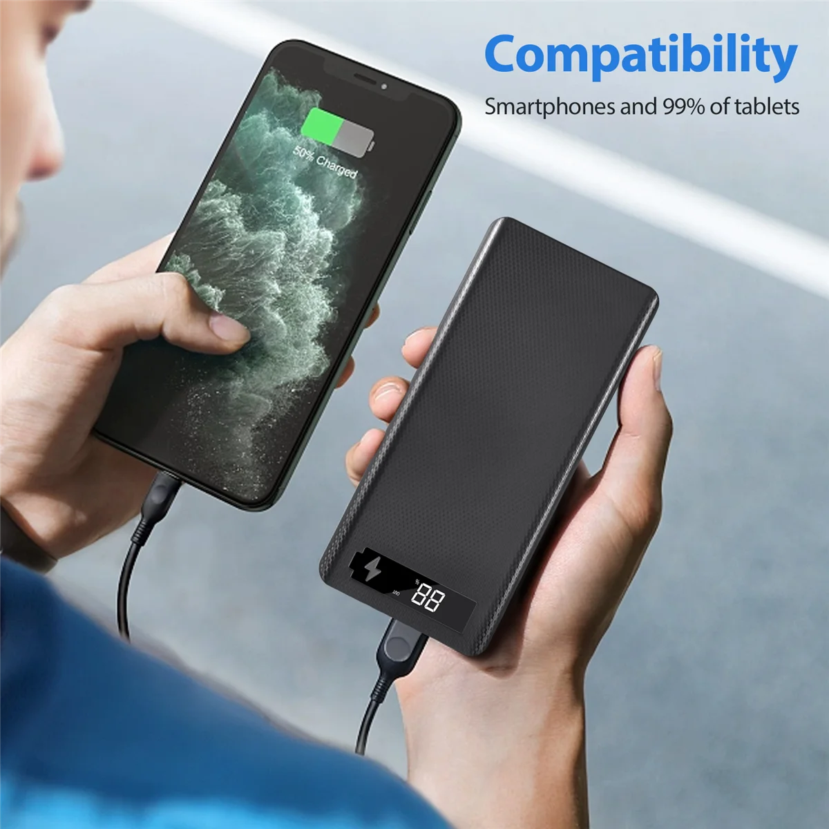 Внешний аккумулятор с двумя USB-портами 5 В 8x18650 0