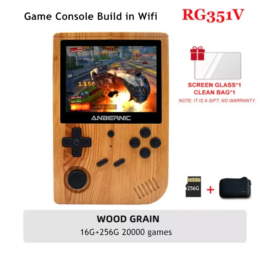 

2022NEW RG351V 3.5 inch IPS Screen Video Retro Handheld Game Console 144G 10000+ PS1 GB N64 Mini Pocket Games Player Kids Gifts