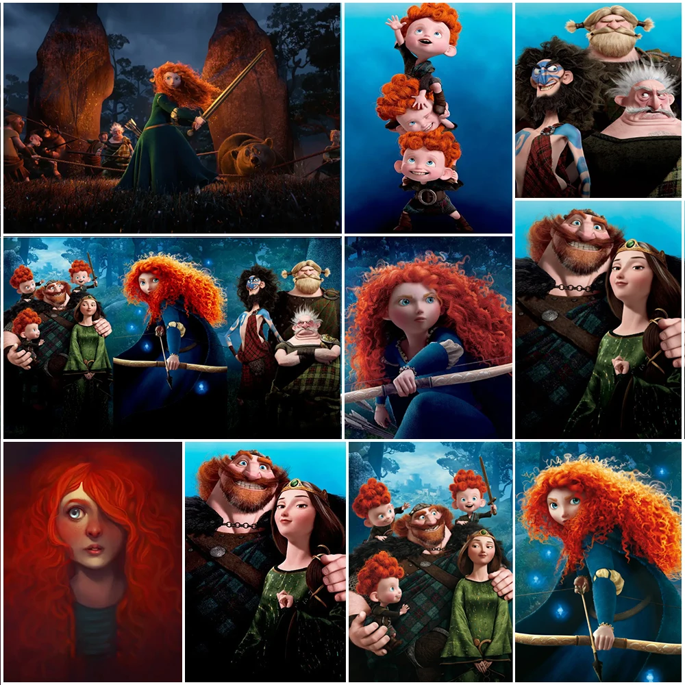 

Алмазная картина из мультфильма «Merida», полностью круглая Алмазная мозаика «сделай сам», алмазная вышивка, украшение для дома, подарок