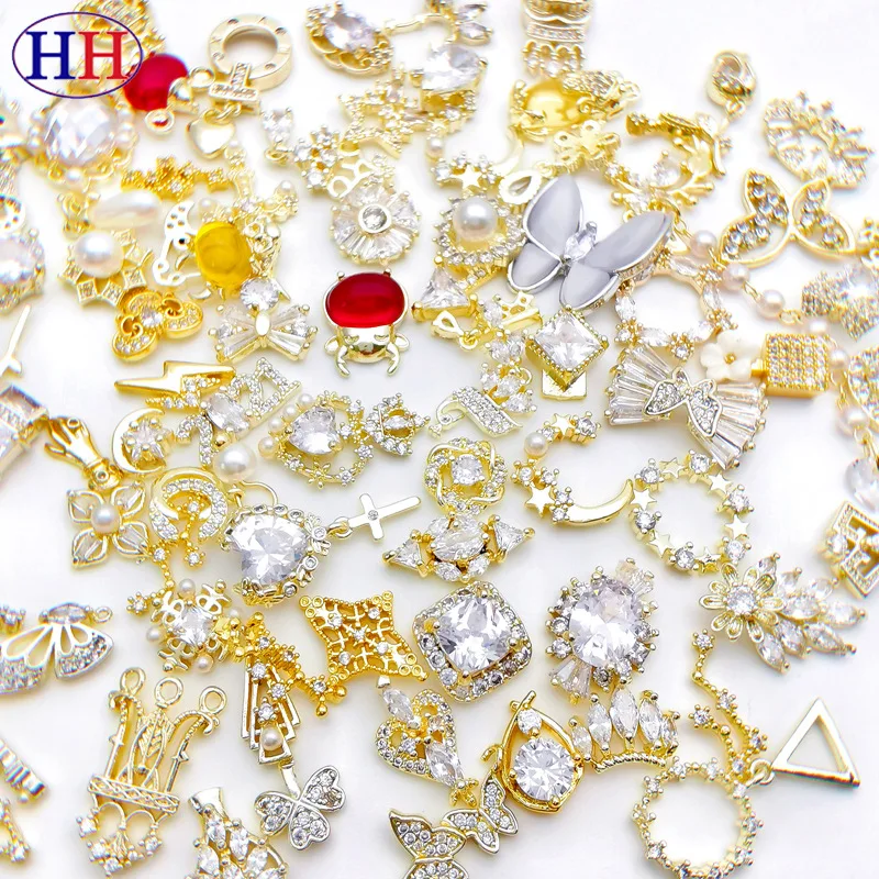 100 шт. смешанные фианиты стразы роскошные случайные украшения для ногтей в ста дизайнов