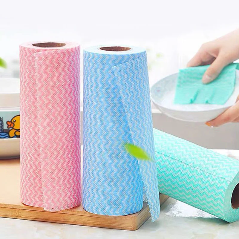 

50 Pcs/Roll Non-woven Kitchen Cleaning Cloth Disposable Eco-friendly Rags Wiping Pad Furniture Kitchenware Cleaning Prouct