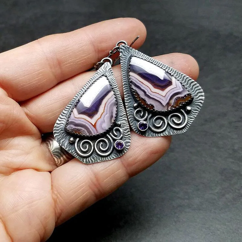 

Bohemian High Quality Ethnic Wind Earrings Vintage Antique Silver Color Earrings for Women Creative Personality Retro Jewelry