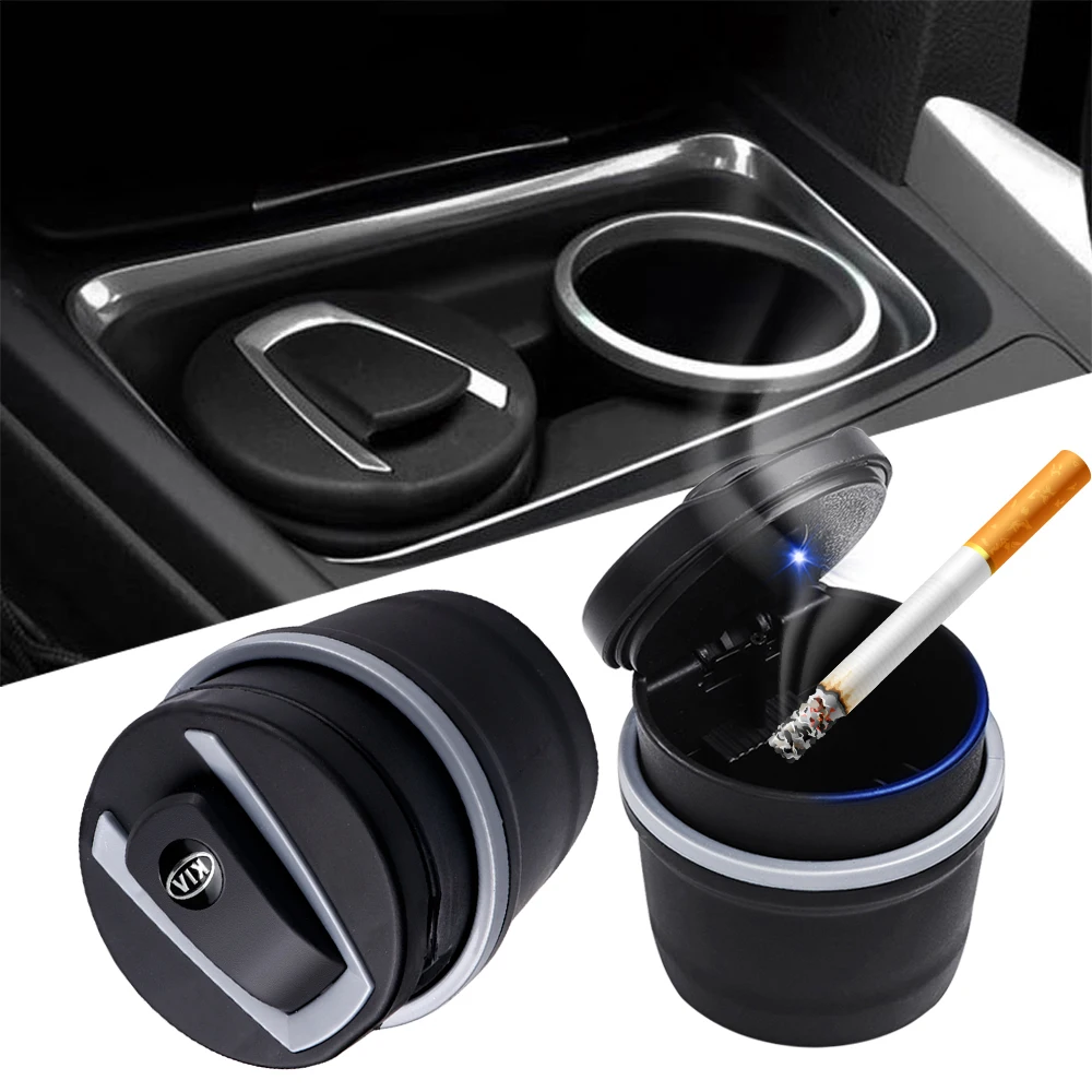 

Car Ashtray LED Light Multi-Function Portable Smokeless With Covered For Kia Picanto Rio Ceed Sportage Cerato Soul Sorento K5 k2
