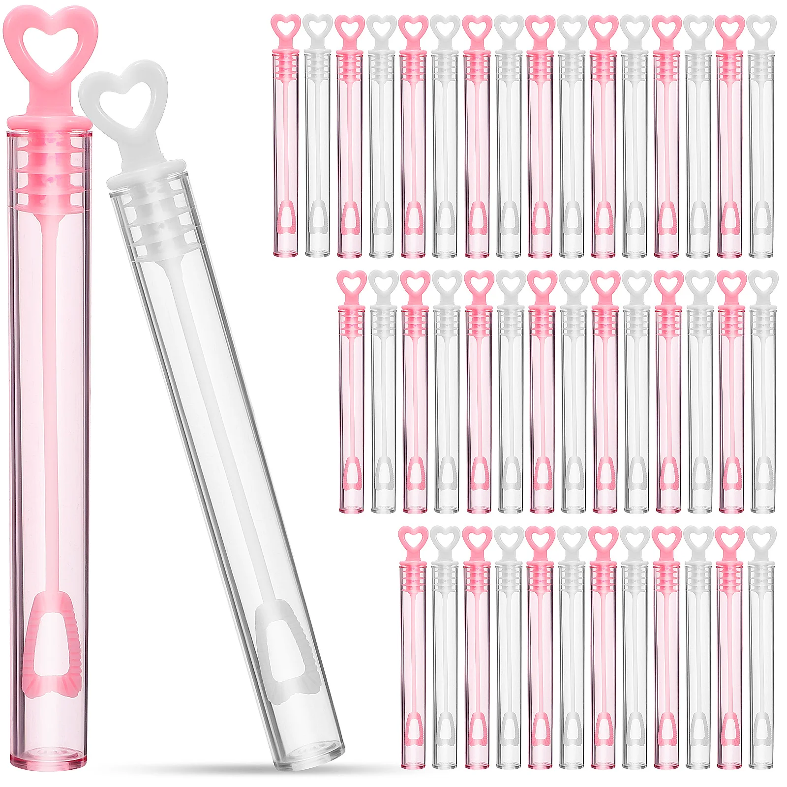 

50Pcs Bubble Wands Mini Wedding Bubbles Stick Tube Empty Soap Water Bottles with Heart Handle Party Favors